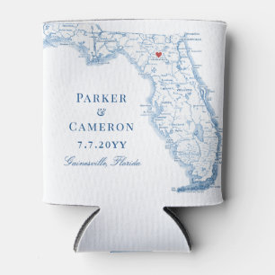 Gainesville FL Map Elegant Wedding Favour Drink Can Cooler