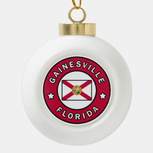 Gainesville Florida Ceramic Ball Christmas Ornament