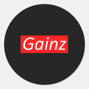 Gainz Bodybuilding Sport Fitness Gift Men Women Ki Classic Round Sticker