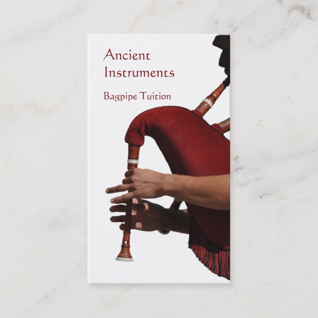 Gaita or bagpipe player business card (Front)