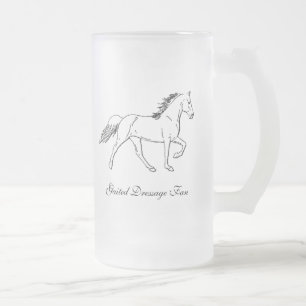 Gaited Dressage Fan Frosted Glass Beer Mug