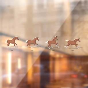 Gaits of the Horse Walk Trot Canter Gallop Sorrel Window Cling
