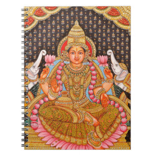 GAJA LAKSHMI INTRICATE TANJORE PAINTING {SOUTH IND NOTEBOOK