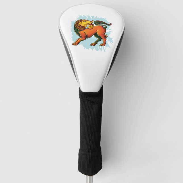 Gajasinha – Mythical Guardian of Strength Golf Head Cover (Front)
