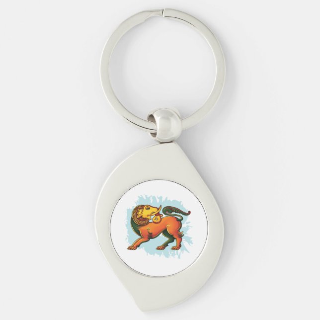 Gajasinha – Mythical Guardian of Strength Key Ring (Front)