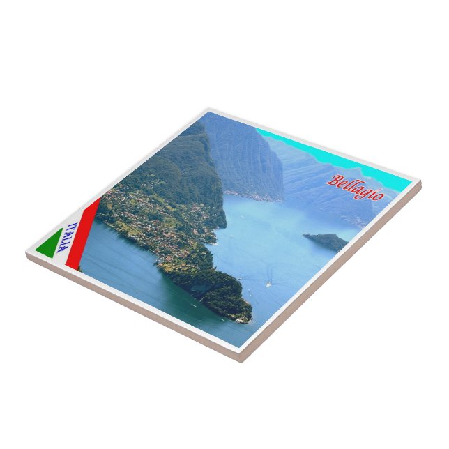GAL016 BELLAGIO, Lake Como, Italy, Tile (Side)