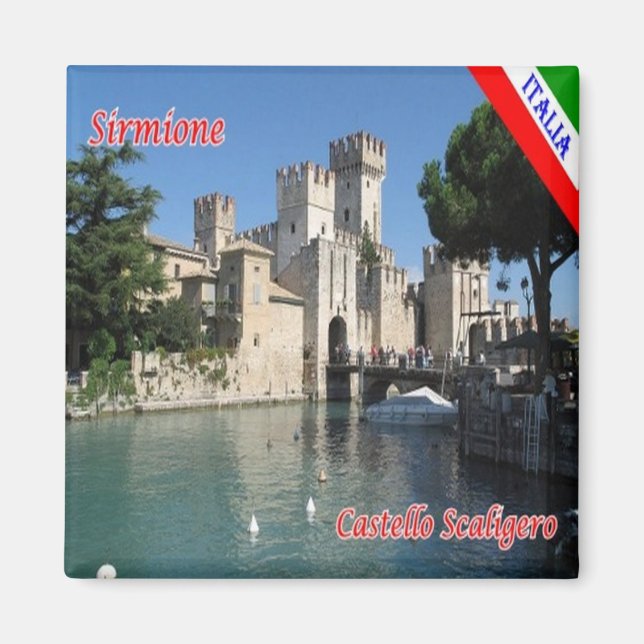 GAL112 SIRMIONE Lake Garda, Castle Scaligero,  Magnet (Front)