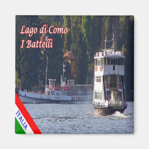 GAL118 LAKE COMO, Boats, Italy, Fridge Magnet