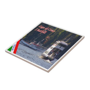 GAL118 LAKE COMO, Boats, Italy, Tile
