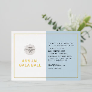GALA BALL company logo formal pale blue gold