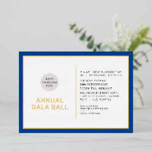 GALA BALL logo modern minimal royal blue gold