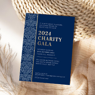 GALA BALL modern elegant event navy blue gold 