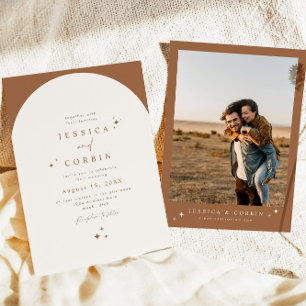 GALA Boho Terracotta Arch Celestial Star Wedding I Invitation