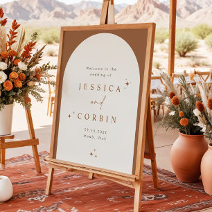 GALA Boho Terracotta Arch Celestial Star Welcome Poster