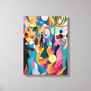 Gala Dance: Favista Art with Movement and Color Canvas Print