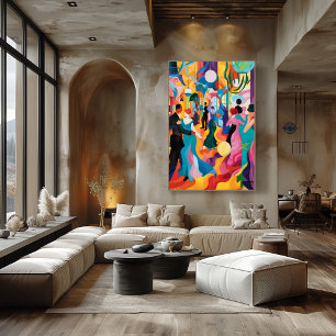 Gala Dance: Favista Art with Movement and Color Canvas Print