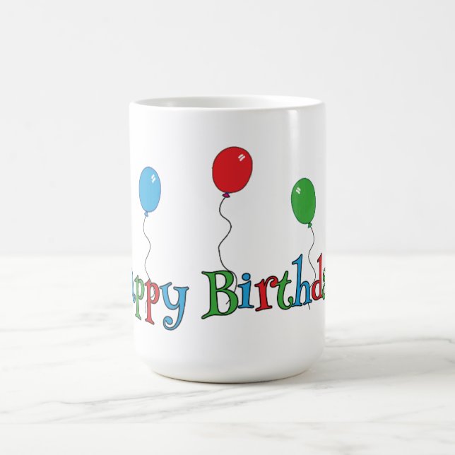 Gala of Colorful Balloons Happy Birthday Mug (Center)