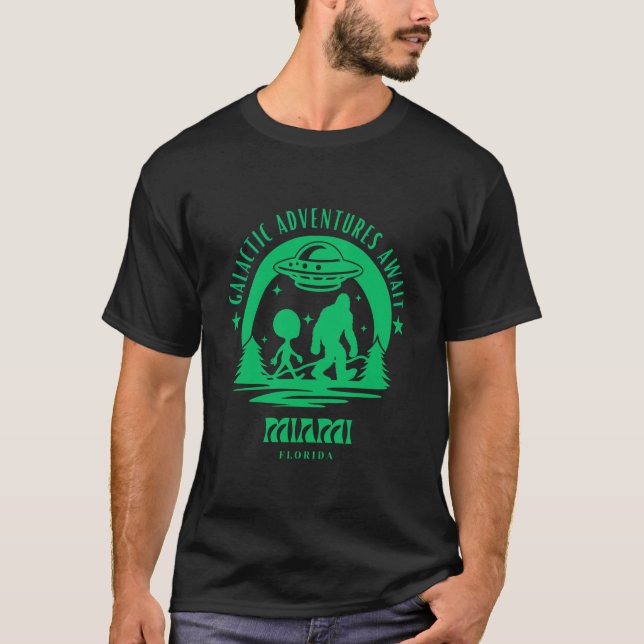 Galactic Adventures Await Miami Florida T-Shirt (Front)