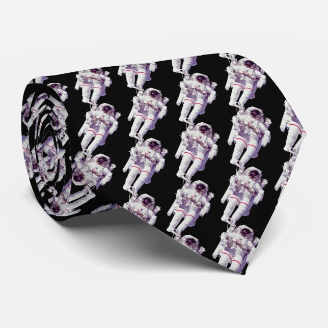Galactic Astronaut Tie – Bold Space Elegance (Rolled)