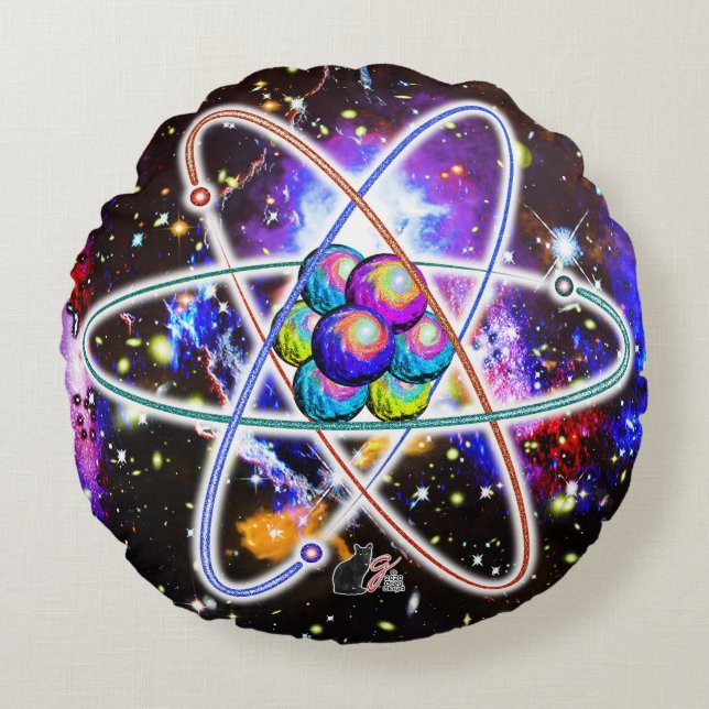 Galactic Atomic Round Pillow (Front)