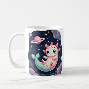 Galactic Axolotl Cosmic Space Cat Empire Kawaii Ve Coffee Mug