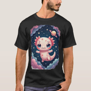 Galactic Axolotl Space Cat Lover T-Shirt