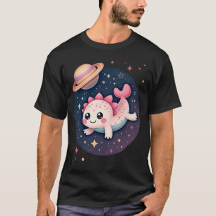 Galactic Axolotl Space Galaxy Kawaii Cosmic Sticke T-Shirt