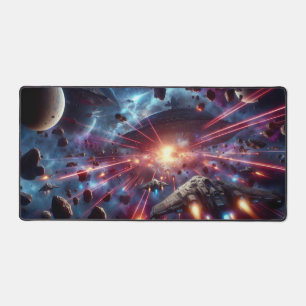 Galactic Battle, Science Fiction Design Desk Mat