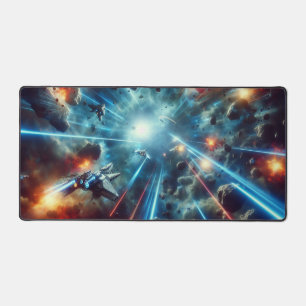 Galactic Battle, Science Fiction Design Desk Mat