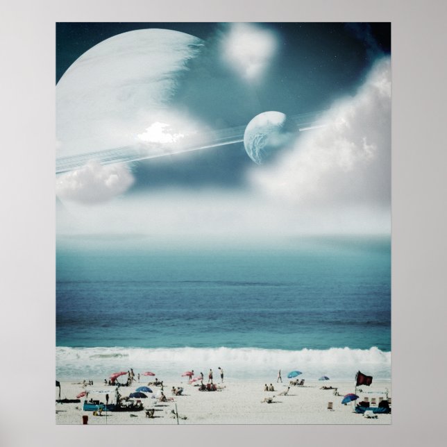 Galactic beach surreal photo image poster (Front)