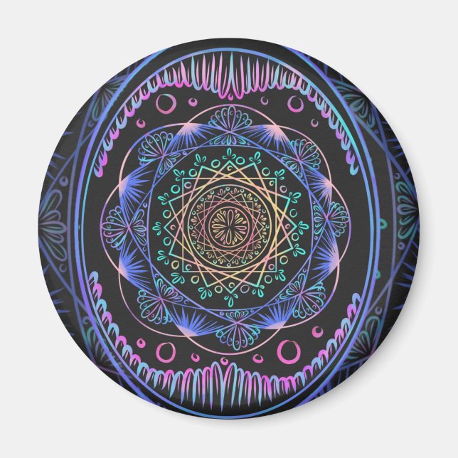 Galactic Bloom Mandala Magnet (Front)