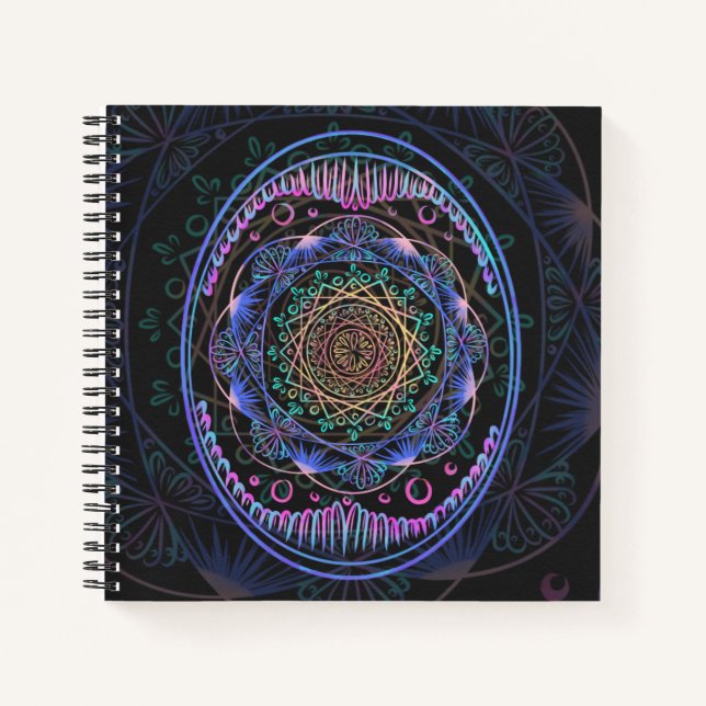 Galactic Bloom Mandala Notebook (Front)