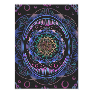 Galactic Bloom Mandala Photo Print