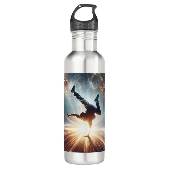 Galactic Breakdance Explosion in Deep Space 710 Ml Water Bottle (Front)