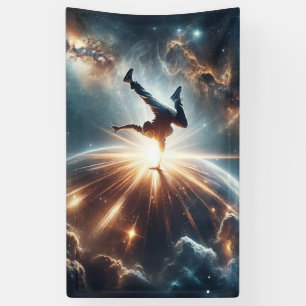 Galactic Breakdance Explosion in Deep Space Banner