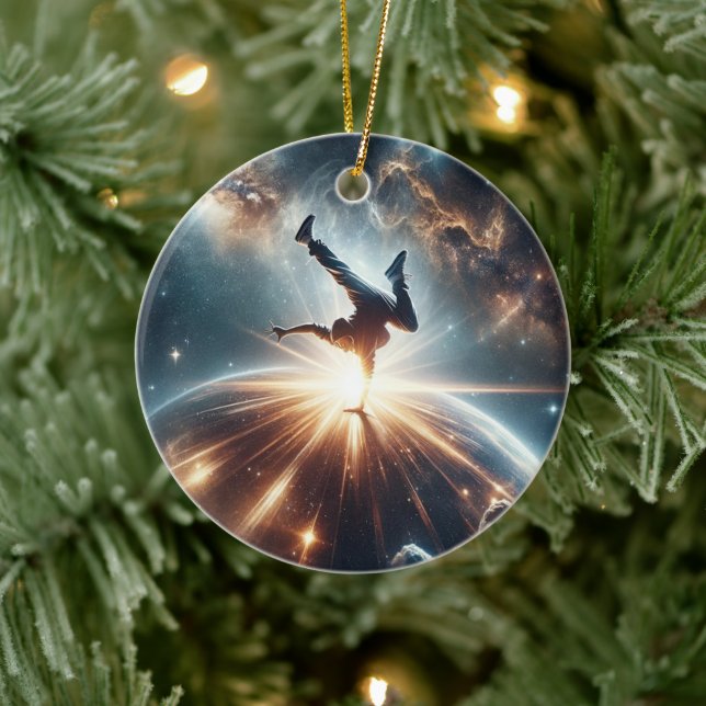 Galactic Breakdance Explosion in Deep Space Ceramic Tree Decoration (Tree)