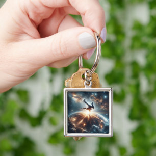 Galactic Breakdance Explosion in Deep Space Key Ring