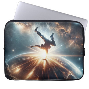 Galactic Breakdance Explosion in Deep Space Laptop Sleeve