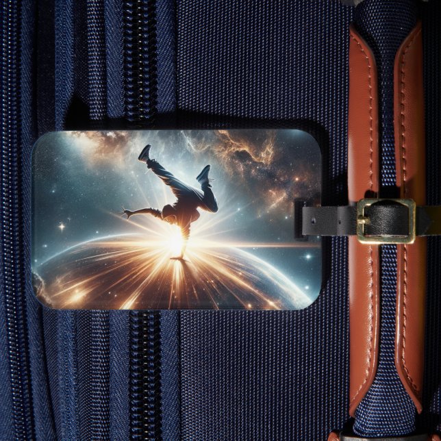 Galactic Breakdance Explosion in Deep Space Luggage Tag (Front Insitu 4)