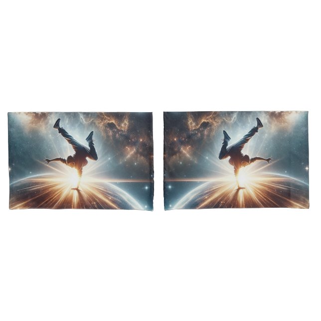 Galactic Breakdance Explosion in Deep Space Pillowcase (Front-Set)