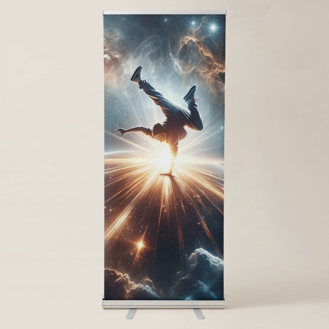 Galactic Breakdance Explosion in Deep Space Retractable Banner (Front)