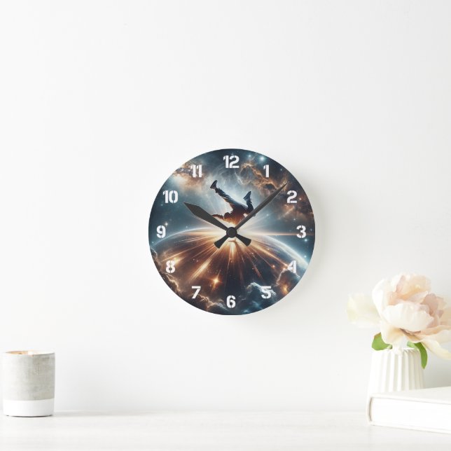 Galactic Breakdance Explosion in Deep Space Round Clock (Home)