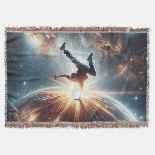 Galactic Breakdance Explosion in Deep Space Throw Blanket