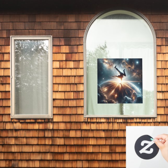 Galactic Breakdance Explosion in Deep Space Window Cling (Home Window)