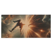 Galactic Breakdance Explosion in Deep Space Wood USB Flash Drive (Back)
