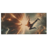 Galactic Breakdance Explosion in Deep Space Wood USB Flash Drive (Front)