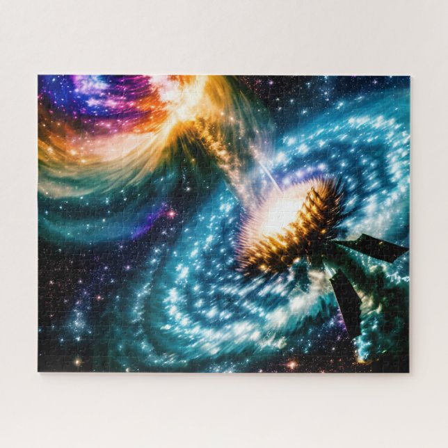Galactic Broken Orbit Dimension Space Landscape Jigsaw Puzzle (Horizontal)