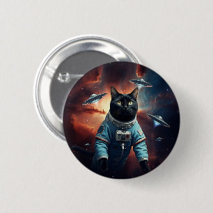Galactic Cat Astronaut 6 Cm Round Badge