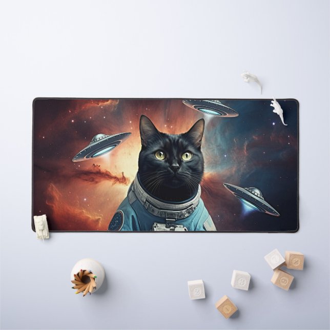 Galactic Cat Astronaut Desk Mat (Kids Table)
