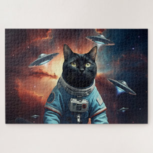 Galactic Cat Astronaut Jigsaw Puzzle